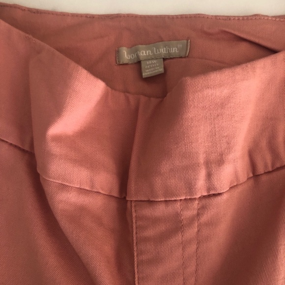 Woman Within Jean Petite Bootcut Smooth Waist Rose 5 Pickey w mock zip stretch - Picture 6 of 12